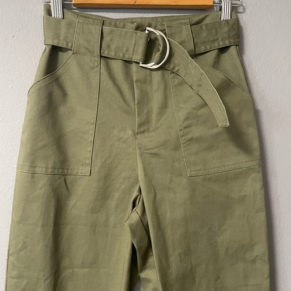 NWT Revolve Superdown Chanice Buckle High Rise Pant In Olive. Size XS - Picture 3 of 7